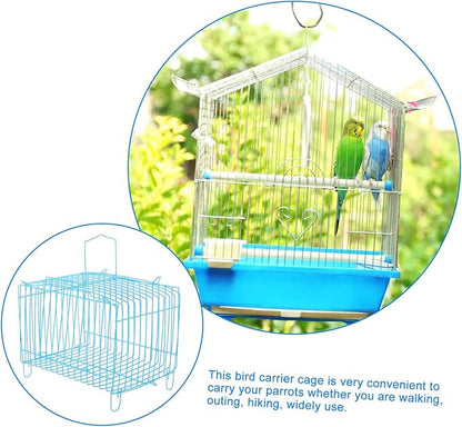 Milisten Portable Bird Carrier Travel Cage Lightweight Handheld Wire Cage for Small Birds Parrots Conures Cockatiels with Breathable Design for Outdoor Trips