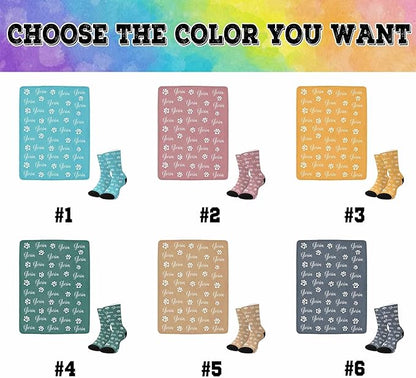 Personalized Paw Print Dog Blanket with Pet Name Face-Custom Puppy Blankets with Picture for Dogs-Customized Dog Memorial Throw Fleece Blanket-Loss of Pets Supplies Sympathy Gift for Bed Sofa Travel