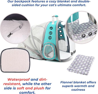 Lollimeow Cat Carrier Backpack, Expandable Bubble Pet Carrier for Cats and Small Dogs, Airline Approved Travel Backpack for Hiking, Walking & Outdoor Adventures - Supports up to 14 lbs