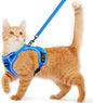 Cat Harness and Leash for Walking Escape Proof Soft Adjustable Cat Leash Breathable Comfortable Vest Easy to Wear Kitten Harness for Outdoor Travel Blue M