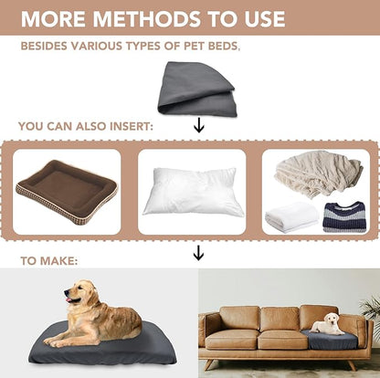 Dog Bed Cover Waterproof Replacement Machine Washable Covers for 30x20 Inch Dog Bed Heavy Duty Scratch Resistant Mattress Protector Pet Bed Cover Only Grey