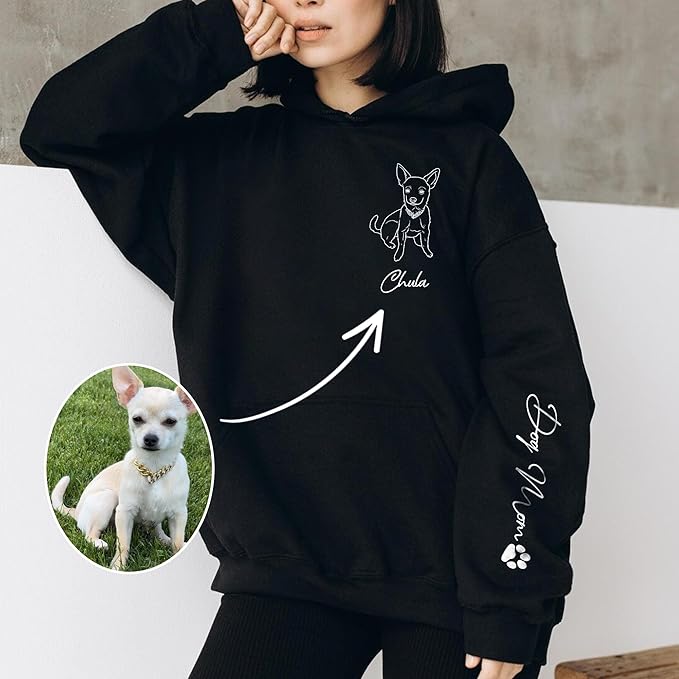 CHIARA CONTI11 Custom Dog Hoodie, Custom Pet Gifts, Custom Dog Shirt, Custom Dog Sweatshirt, Valentine's Day Gift