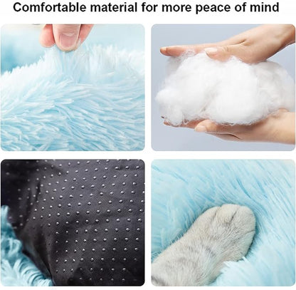 Cat Beds for Indoor Cats,24 Inch Dog Bed for Small Melium Large Dogs, Washable-Round Pet Bed for Puppy and Kitten with Slip-Resistant Bottom