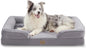 Bedfolks Orthopedic Dog Bed, Big Waterproof Dog Sofa Bed for Large Dogs, Egg Foam Pet Couch Bed with Removable Washable Cover and Nonslip Bottom, Light Grey