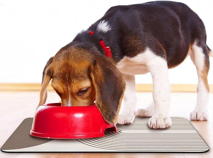 Dog Food Mats for Floors Waterproof, Cat Water Bowl Mats Pet Feeding Absorbent Mat Placemats for Food and Water Brown Bohemia 16 * 24 inch