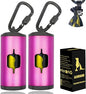 Metal Dog Poop Bag Holder 2-Pack w/Leash Clip|Durable Scratch-Resistant Aluminum|30 Bags+6 Accessories（Pink)