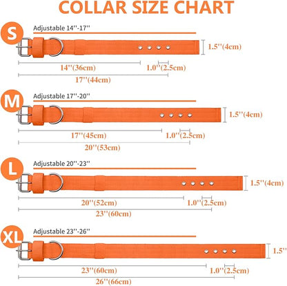 Heavy Duty Tactical Dog Collar - 1.5" Width Military Durable Thick Nylon with Adjustable Metal D Ring & Buckle Working Training K9 Collar for Medium Large Dogs (S(14"-17"), Orange)