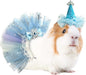 Small Animal Birthday Princess Costume for Rabbit Guinea Pig Crown Hat Tutu Skirt Rabbit Princess Hat Bunny Bandana Halloween Small Pet Outfit for Guinea Pig Bunny Hedgehog S