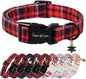 Unique Style Paws Christmas Dog Collar Plastic Buckle with Pendant Blue Purple Red Grid Cotton Puppy Collars for Small Medium Large Dogs