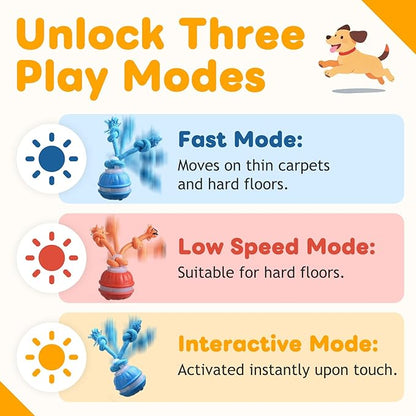 Interactive Dog Toys,Upgraded Motion Activated Rolling Dog Ball Toy for Small/Medium Dogs,Smart Automatic Rolling Toy with USB Rechargeable,Interactive Dog Balls(Blue)