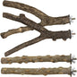Bird Perch 4 PCS Natural Wood Stand Parakeet Toys Bird Cage Accessories for Parrots Conure Supplies Budgie Platform