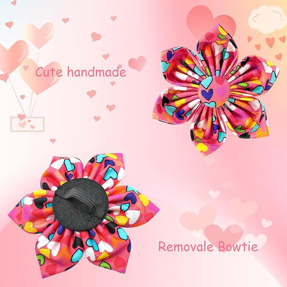Lionheart glory Easter Dog Collar with Flower Carrot Print Dog Collar Girl Soft Durable Adjustable Puppy Gift Collar Bows Spring Collar Dog Flower