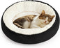 Love's cabin Round Donut Cat and Dog Cushion Bed, 20in Pet Bed for Cats or Small Dogs, Anti-Slip & Water-Resistant Bottom, Super Soft Durable Fabric Pet beds, Washable Luxury Bed Black Stripe