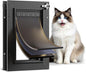 All Aluminum Cat Door Interior Door Black 3 Flaps, For Exterior door Small Cat Dog Doggy Doggie Door, Heavy Duty Pet Door, Insulation Flap, Telescoping Tunnel, Sliding Closing Panel (Pets Up to 22lbs)