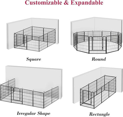 Dog Playpen Dog Fence Outdoor for Yard, 32inch 42 Panels Dog Pens Outside Anti-Rust Pet Playpen Exercise Pen with Lock, Portable Pet Fence for Yard RV Camping