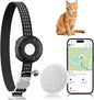 Cat Tracker, Lightweight GPS Tracker Compatible with Apple Find My App(Only iOS), Waterproof Cat Trackers Collar with Bell and Safety Elastic Buckle, Real-Time Location Pet Tracker, Black