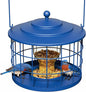 Squirrel Proof Bird Feeder, Metal Cage Bird Feeder for Outdoors Hanging, Starling Resistant Design for Small Birds, Weatherproof with Drain Holes, Easy to Refill, Blue