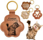 Personalized Pet Memorial Gifts for Dogs, Custom Name Paw Shaped Leather Keychain, Dog Fur Keepsake for Bag or Key
