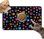 Dog Food Mat for Bowls, Absorbent Quick Dry Dog Cat Mats for Food and Water, Non-Slip Backing Pet Mat Pet Supplies - Paw Pattern