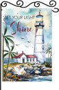 Bible Verse Let Your Light Shine Garden Flag,Beach Coastal Lighthouse Decorative Garden Flag,Ocean Beach Yard Outside Decorations Outdoor Small Decor 12x18