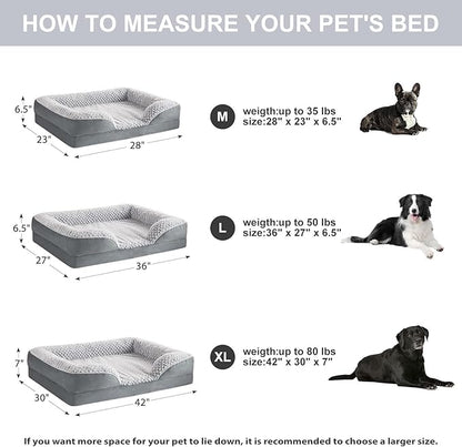 Orthopedic Dog Bed for Medium Dogs, Egg Crate Foam Bed for Medium Dogs, Equipped with Removable Waterproof Pillow Cover and Anti-Slip Bottom, Pet Bed