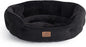 Bedsure Dog Beds for Small Dogs - Round Cat Beds for Indoor Cats, Washable Pet Bed for Puppy and Kitten with Slip-Resistant Bottom, 20 Inches, Black