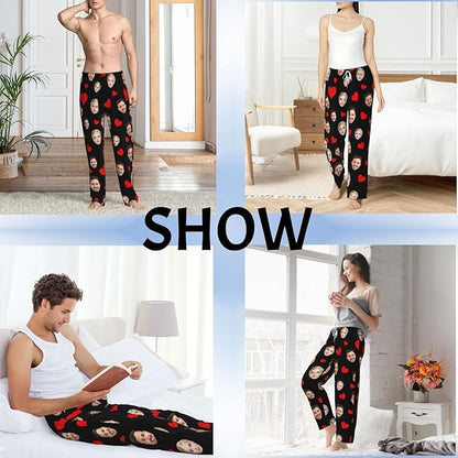 Custom Pajama Pants with Face customized PJ Pants Christmas Valentine gifts for Men Women