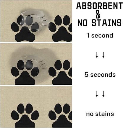 Absorbent Pet Dog Bowl Mat for Food and Water, Pet Cat Food Feeding Mat with Non Slip Rubber Backing, Dog Food Mats for Floors Waterproof, 12"x20"