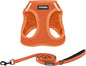 Best Pet Supplies Voyager Step-in Air All Weather Mesh Harness and Reflective Dog 5 ft Leash Combo with Neoprene Handle, for Small, Medium and Large Breed Puppies - Set (Orange), S