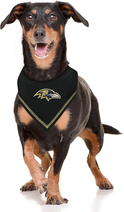 Pets First NFL Baltimore Ravens TIE Bandana, Size Large/X-Large. Dog Bandana Scarf Bib for Pet Cat Dog. The Ultimate Game-Day, Party Bandana