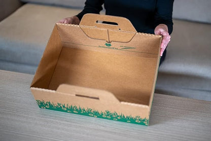Disposable Ten Second Litter Boxes for Kitty/Cats. Made in The USA. Biodegradable Solution for Quick and Easy Disposal. Made of Recyclable Material. (4-Pack)