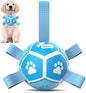 QDAN Dog Toy Balls, Dog Soccer Ball with Straps, Outdoor Dog Toys, Pet Training Soccer for Small Medium (5 Inch)