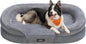 Feandrea Dog Bed, Large Orthopaedic Dog Sofa Bed, 36 x 27 x 7 Inches, Egg Crate Foam, Waterproof Liner, Raised Edges, Removable and Machine Washable Cover, Non-Slip, Light Gray UPGW282G01
