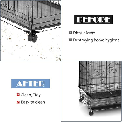 Large Bird Cage Seed Catcher 31 x 118 inches Adjustable Bird Cage Net Cover Black Bird Cage Cover Elastic Band Mesh Cage Cover Skirt Nylon Mesh for Parakeet Parrot Cages