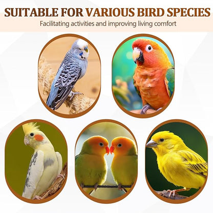Sintuff 8 Pcs Bird Perches for Cage Accessories, Wooden Perch Rods Replacement with Double Head Slots, 0.6 Inch Diameter Natural Wood Stand for Parrot Macaw Cockatoo Parakeet(18 Inches)