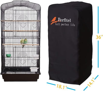 Bird Cage Cover(Black) Good Night Birdcage Cover Black-Out Birdcage Cover Durable Breathable Washable Material… (18.1Lx14.1Wx36H)