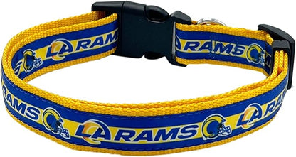 NFL PET Collar Los Angeles Rams Dog Collar, Small Football Team Collar for Dogs & Cats. A Shiny & Colorful Cat Collar & Dog Collar Licensed by The NFL