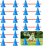 10 Sets Dog Agility Hurdle Cone Set 20 Pcs Exercise Cones with 10 Pcs Rods Adjustable Obstacle Portable Agility Training Equipment Canine Pole(Blue and Orange)