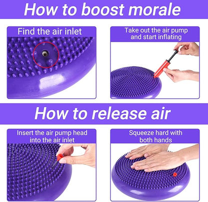 Dog Balance Disc 14", Dog Balance Equipment with Cushion and Pump, Pet Training Platform for Pet Rehabilitation Training, Strength Train Stability, Suitable for Small and Medium-Sized Pets