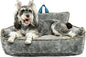 Orthopedic Dog Bed with Memory Foam, Washable Plush Pet Bed for Small, Medium & Large Dogs, Cozy Bolster Crate Dog Bed for Joint Support & Comfort.(Dark Grey)