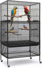 Large Bird Cage Cover Bird Cage Seed Catcher 118 x 31 Inches Adjustable Elastic Band Mesh Birdcage Cover Net Skirt for Parrot Parakeet Macaw African Cages (Black)