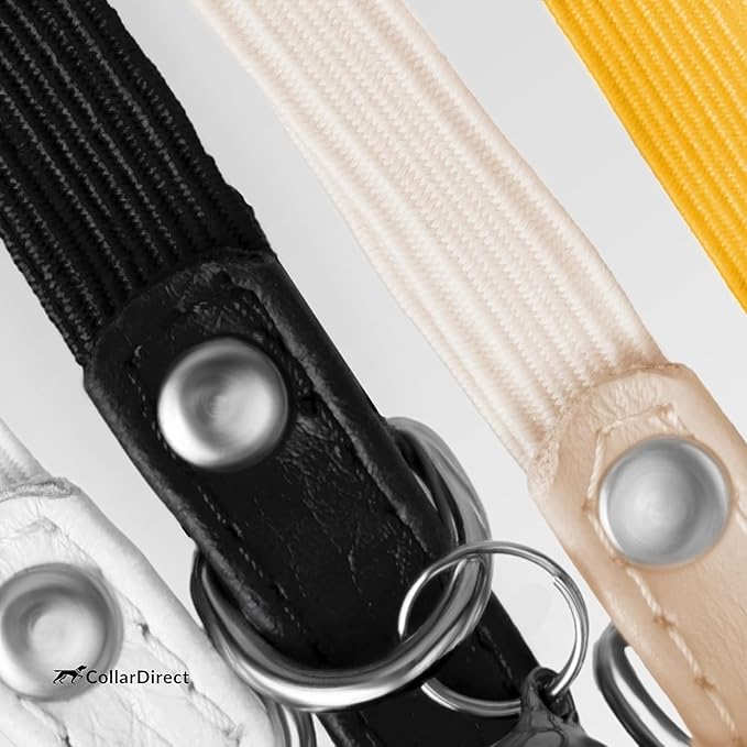 CollarDirect Leather Cat Collar with Removable Bell (Beige, 8-11 Inch)