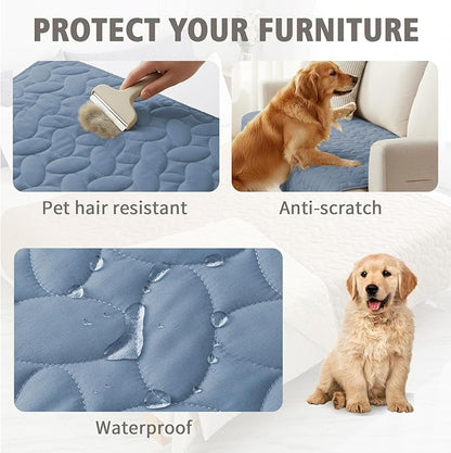 Ameritex Waterproof Pet Bed Cover Anti-Slip Dog Bed Blanket for Sofa and Furniture Waterproof New Pattern Design (Lightblue, 30x80 Inch (Pack of 1))