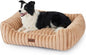 Dog Bed Medium Size Dog - Large Rectangle Orthopedic Pet Bed with Fluffy Washable Cover and Anti-Slip Bottom, 30x24x9inches, Beige