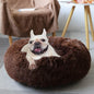 Calming Donut Dogs Beds for Small Dogs Washable,23inch Plush Round Pet Bed for Cozy Sleep,Fluffy Faux Fur Large Cat Bed,Fits up to 25 lbs Pets,Chocolate Brown