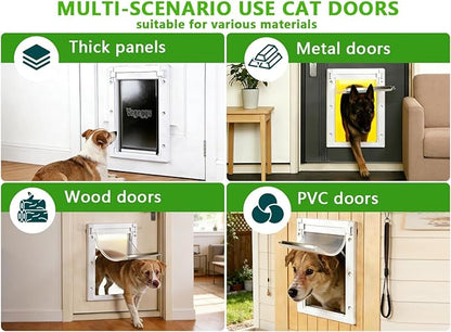 Pet Door Dog Door Easy Install - Wood & PVC Doors & Walls，Cat Door Free Movement & Flexible Control - 2 Magnetic Flaps & Sliding Lock,Telescoping Frame,5 3/4" x 9 1/3" for Small Dogs Cats Up to 15 lb