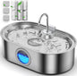 3.4Gal Dog Water Fountain for Large Dogs, 13L Stainless Steel Large Pet Fountain with Deeper & Wider Drinking Area, Automatic Dog Water Bowl Dispenser with Water Window (with 3 Filters)
