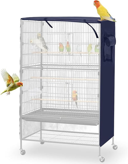 Bird Cage Cover, Large Birds Cage Covers for Night, Birds Cover for Cage with Adjustable Front Curtain, Blackout & Breathable Birdcage Covers for Parrot, Small Animals(Not Include Bird Cage)