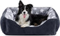 GASUR Dog Beds Small Plus Size, Small Dog Bed Washable, Orthopedic Pet Sofa Bed, Pet Cuddler Anti-Slip Bottom, Soft Calming Sleeping Warming Puppy Bed (S Plus (25"x 21"x 8"), Black)