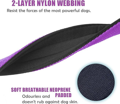 Heavy Duty Tactical Dog Collar - 1.5" Width Military Durable Thick Nylon with Adjustable Metal D Ring & Buckle Working Training K9 Collar for Medium Large Dogs (S(14"-17"), Purple)